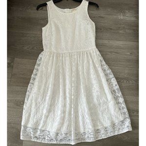Sundance Dress Women’s 6 White Lace Mesh Floral Embroidered
